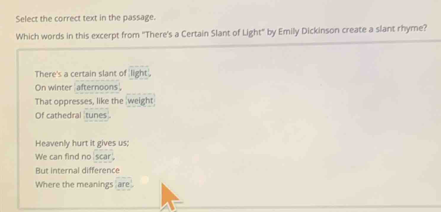 select the correct text in the passage. which words in this excerpt fro…