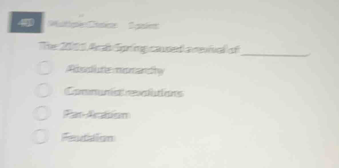 4d multiple choice 2 point the 2010 arab spring caused a revival of ___…