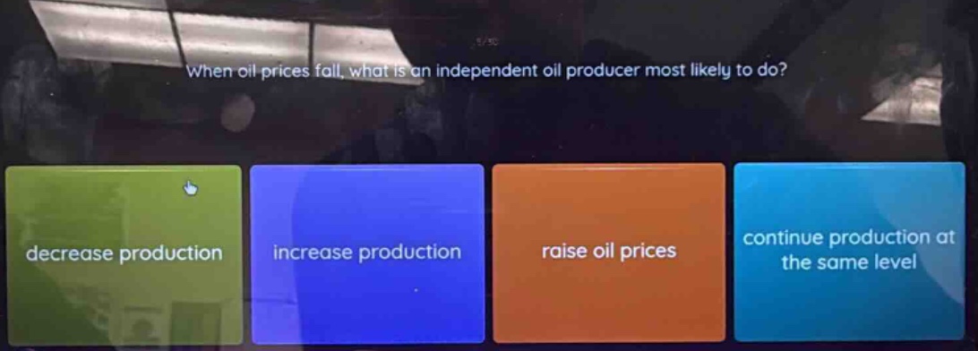 when oil prices fall, what is an independent oil producer most likely t…