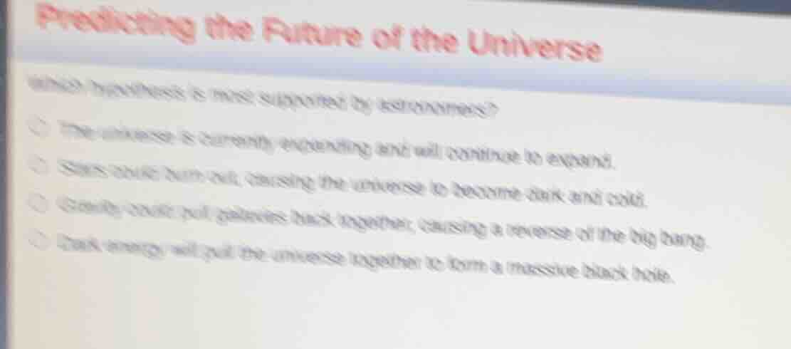 predicting the future of the universe which hypothesis is most supporte…