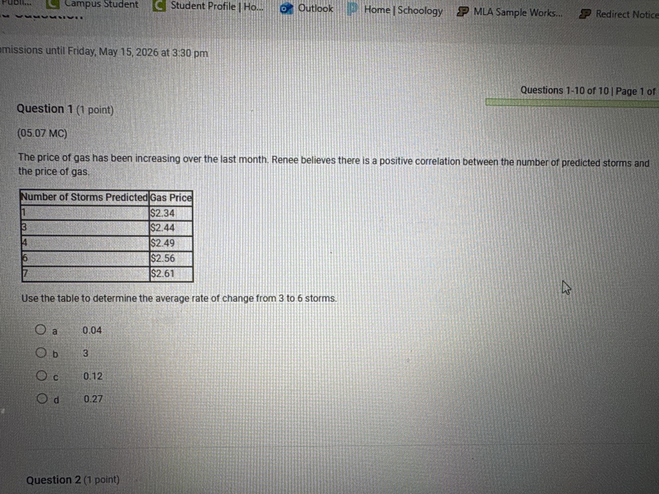 missions until friday, may 15, 2026 at 3:30 pm questions 1-10 of 10 | p…