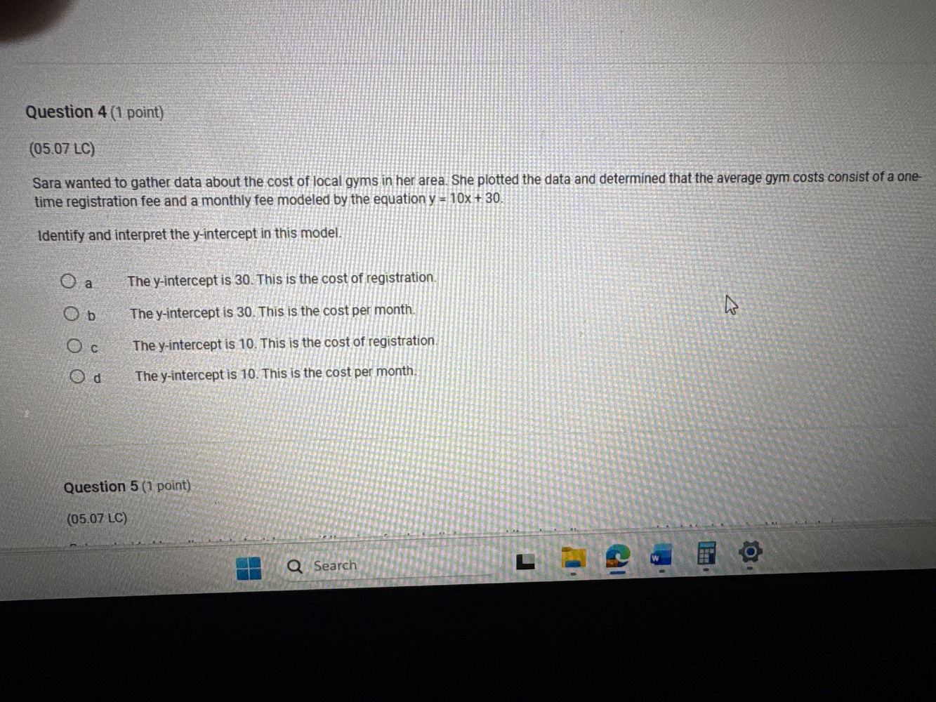 question 4 (1 point) (05.07 lc) sara wanted to gather data about the co…