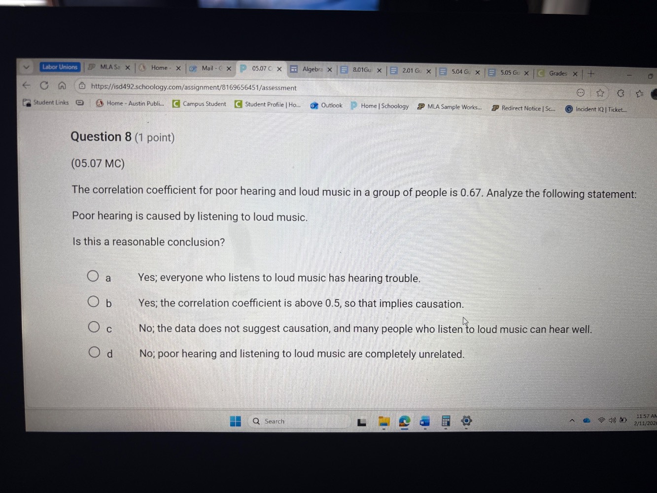 question 8 (1 point) (05.07 mc) the correlation coefficient for poor he…