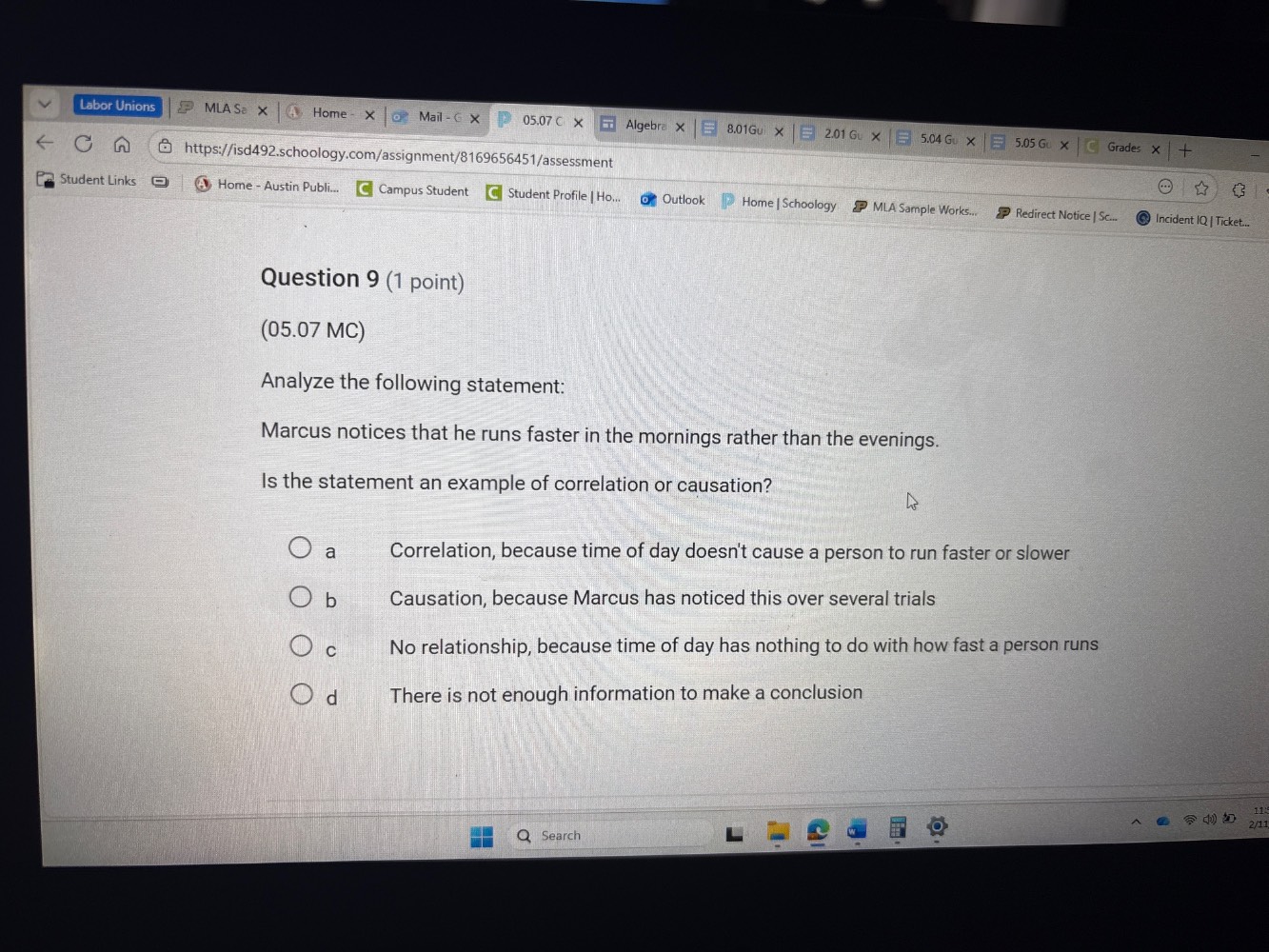 question 9 (1 point) (05.07 mc) analyze the following statement: marcus…