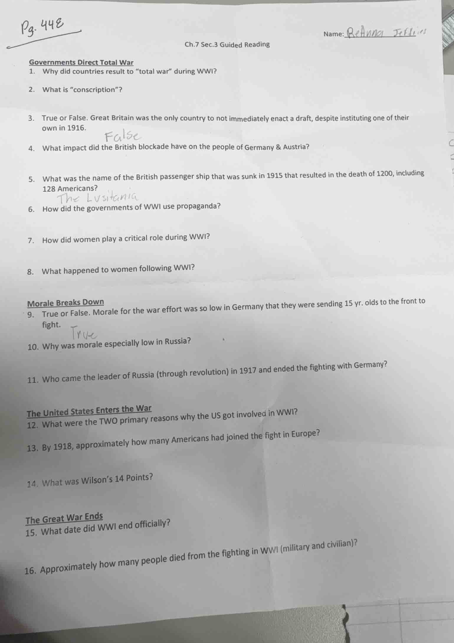 pg. 448 ch.7 sec.3 guided reading name: reanna jeffries governments dir…