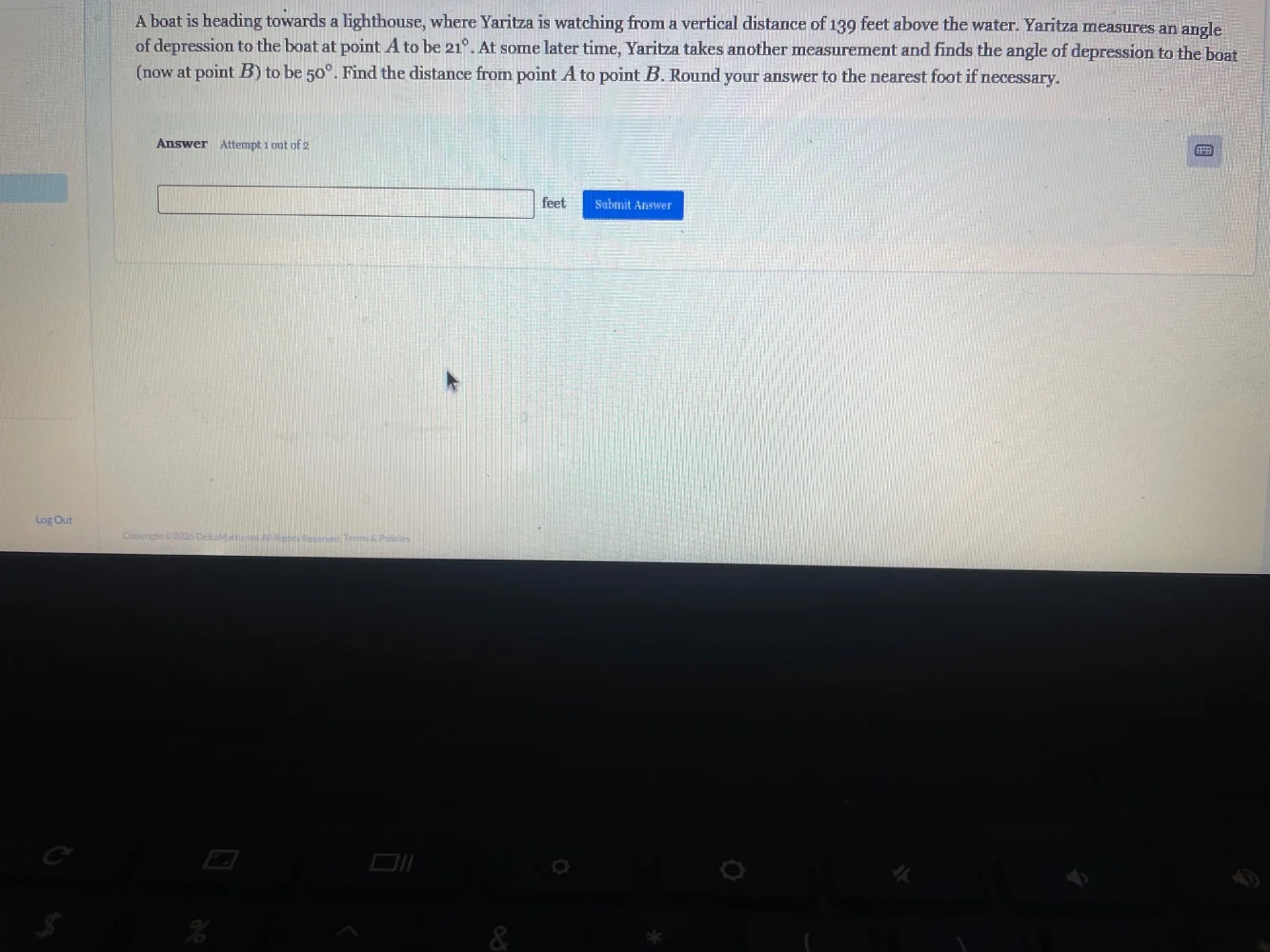 a boat is heading towards a lighthouse, where yaritza is watching from …