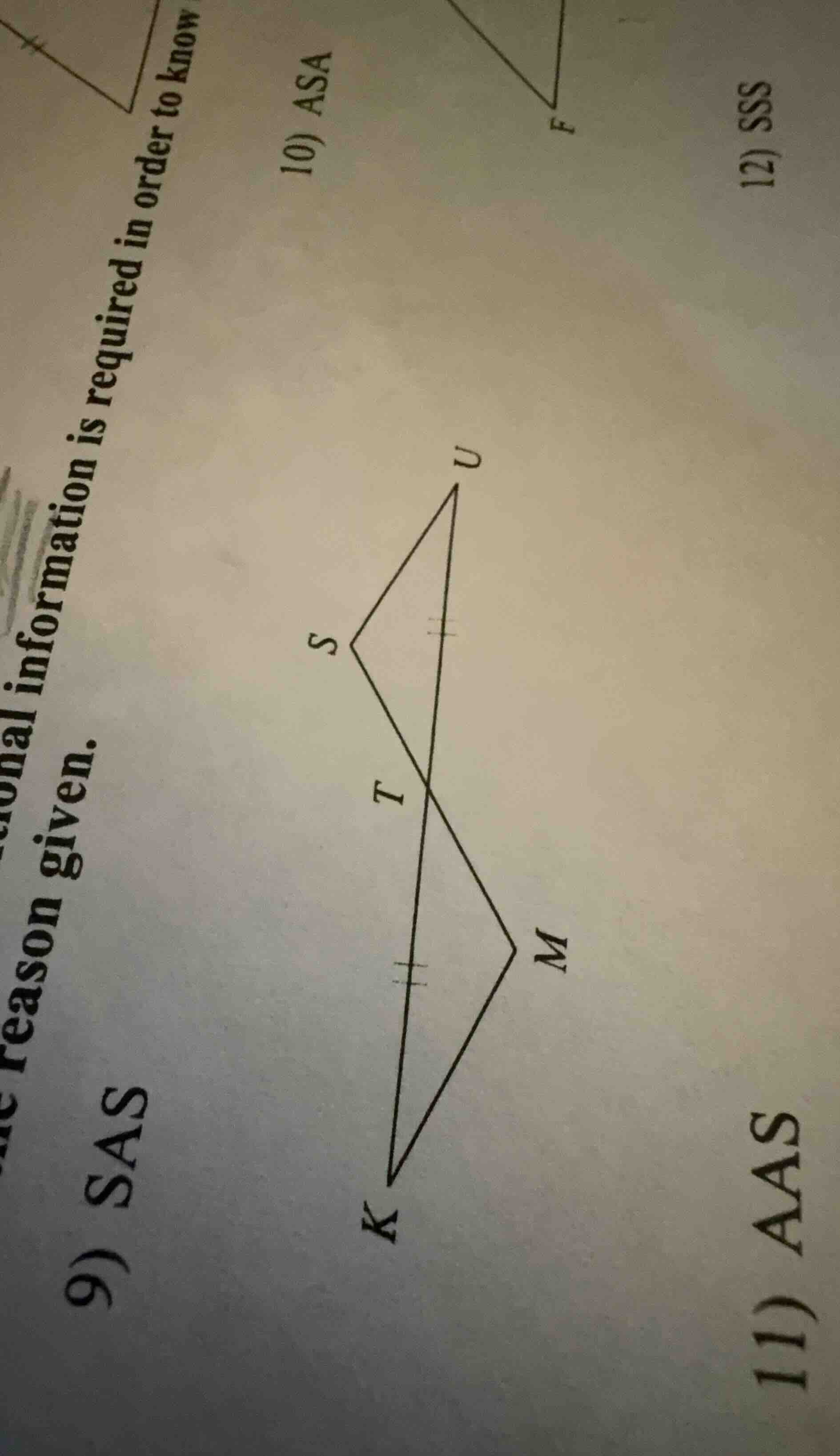 ional information is required in order to know the reason given. 9) sas…