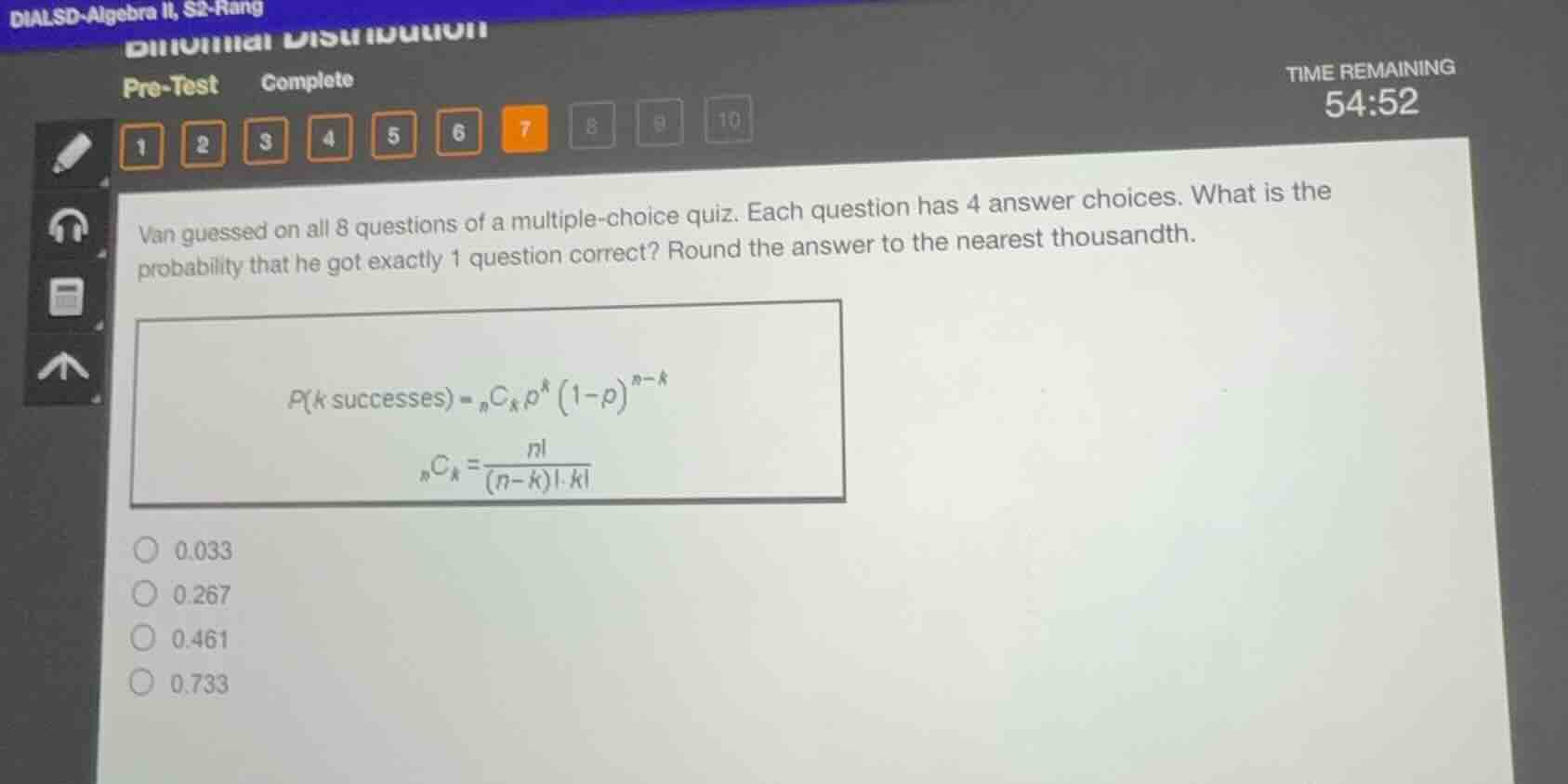 van guessed on all 8 questions of a multiple-choice quiz. each question…