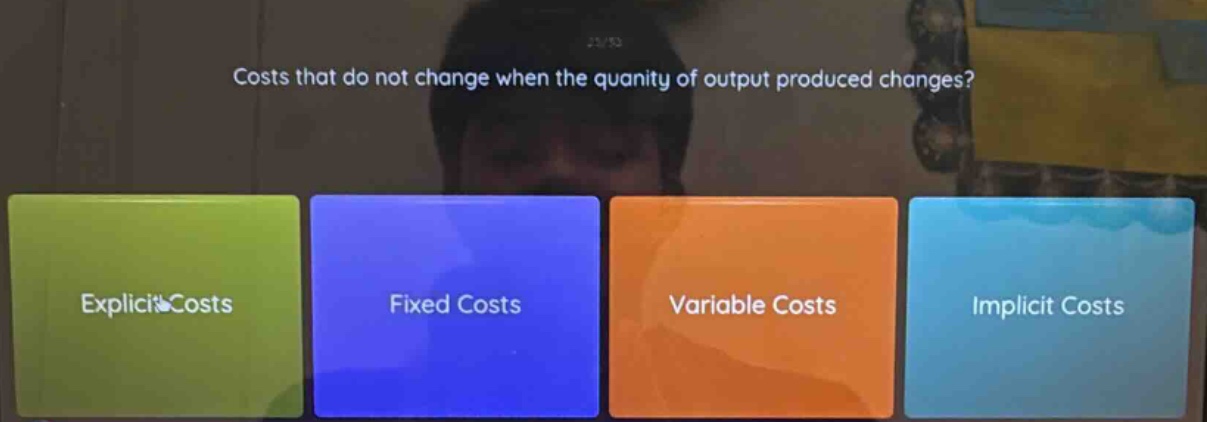 costs that do not change when the quantity of output produced changes? …