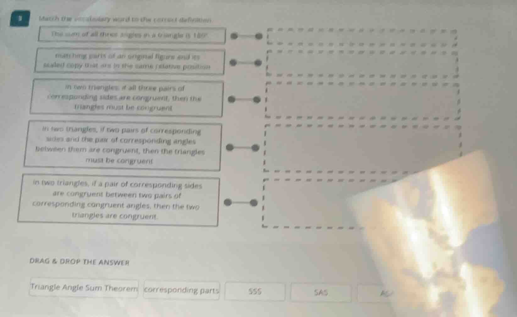 3 match the vocabulary word to the correct definition the sum of all th…