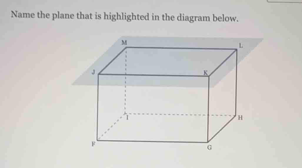 name the plane that is highlighted in the diagram below.