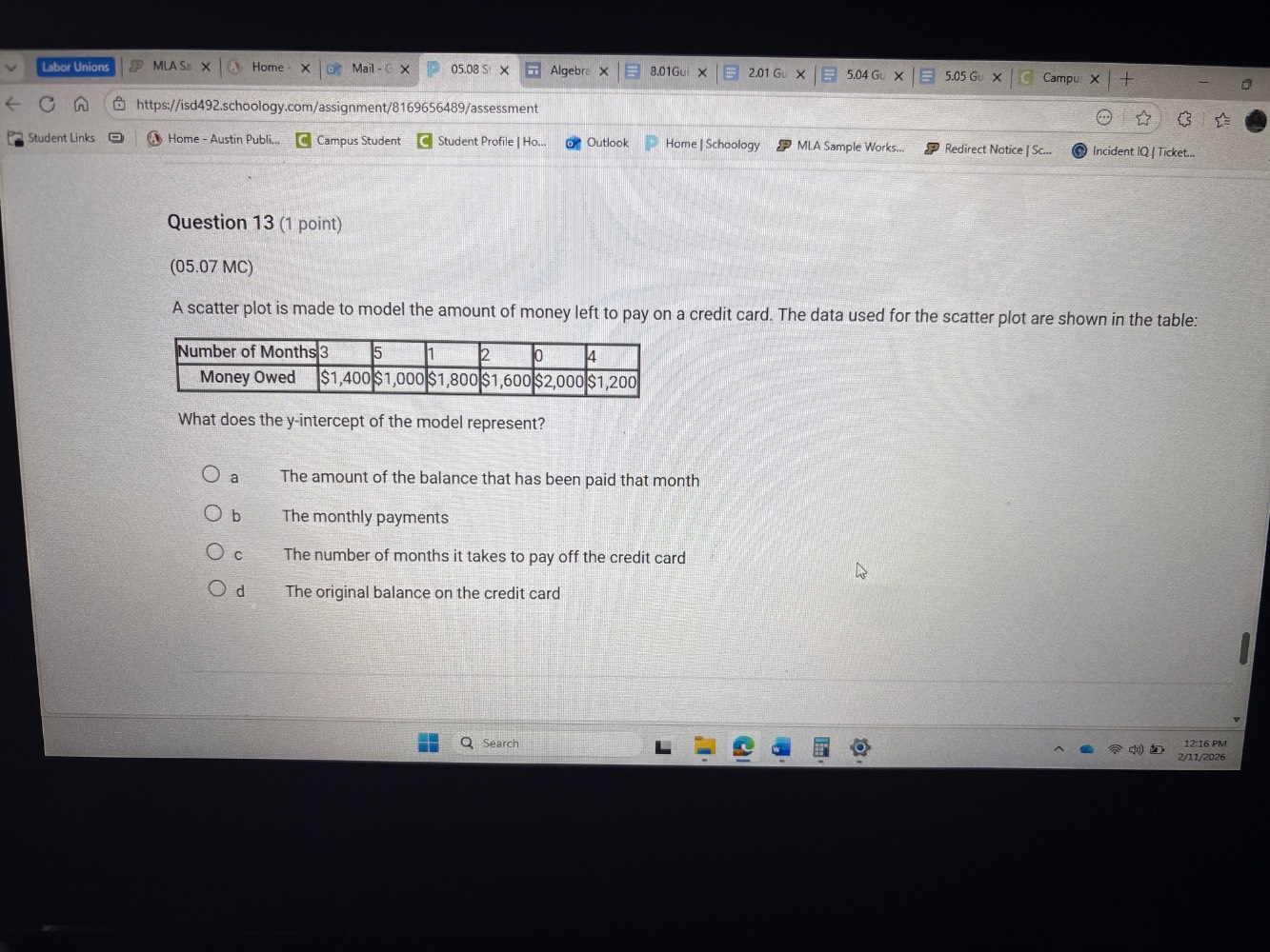 question 13 (1 point) (05.07 mc) a scatter plot is made to model the am…