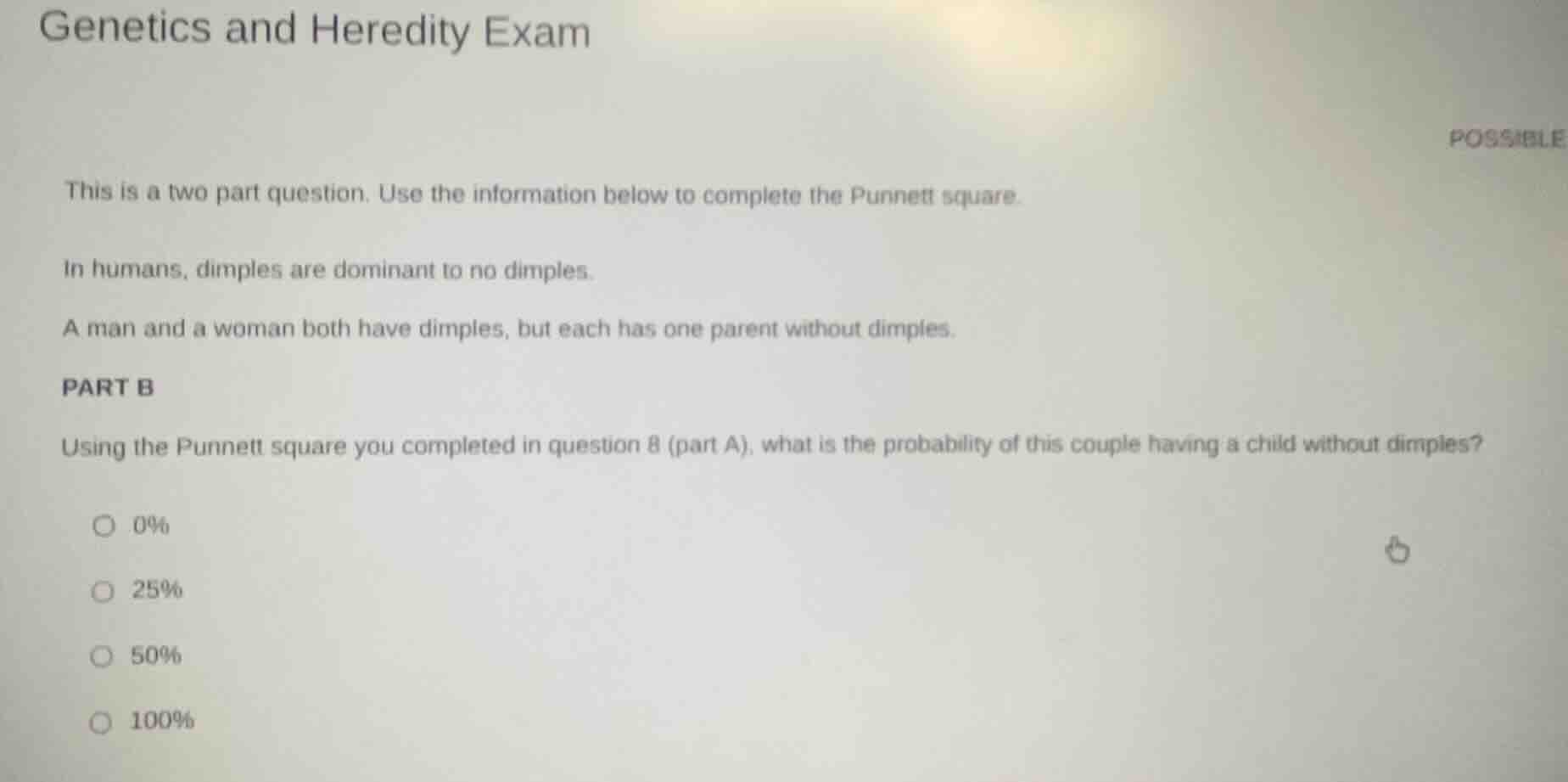 genetics and heredity exam possible this is a two part question. use th…