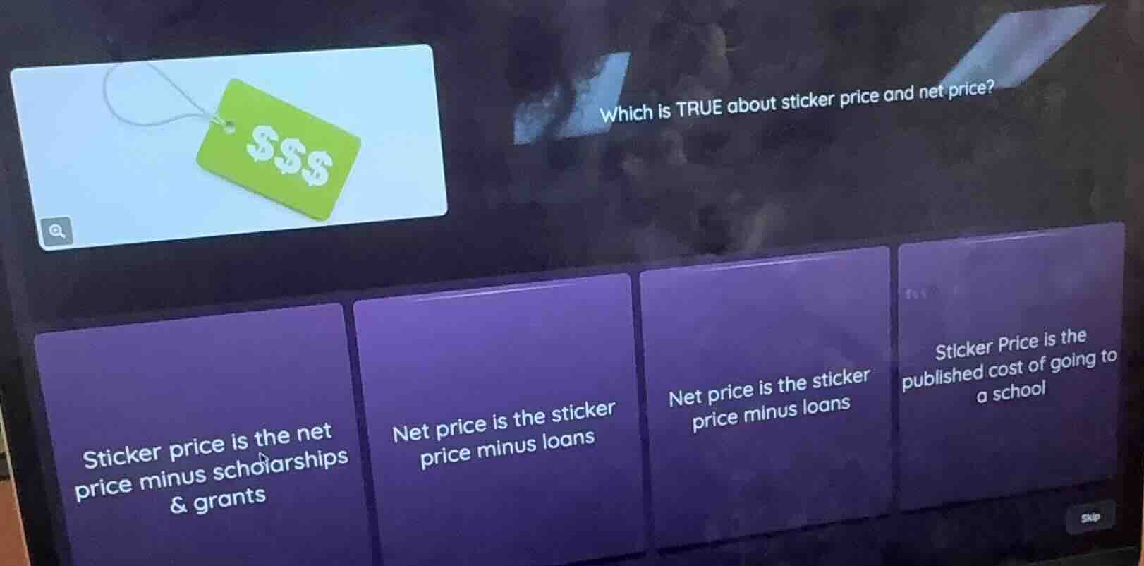 which is true about sticker price and net price?1. sticker price is the…