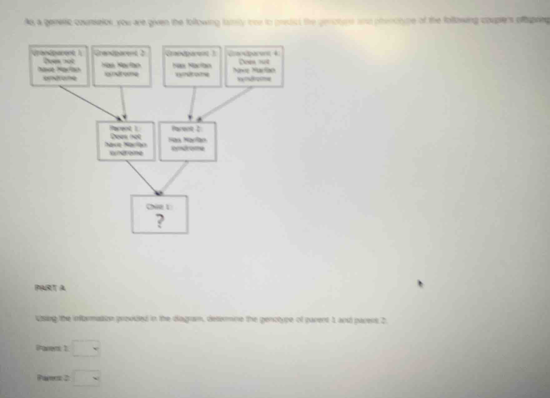 as a genetic counselor, you are given the following family tree to pred…