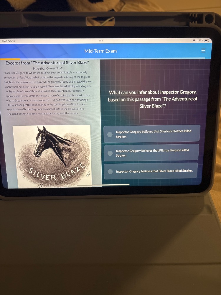 mid-term exam excerpt from \the adventure of silver blaze\ by arthur co…