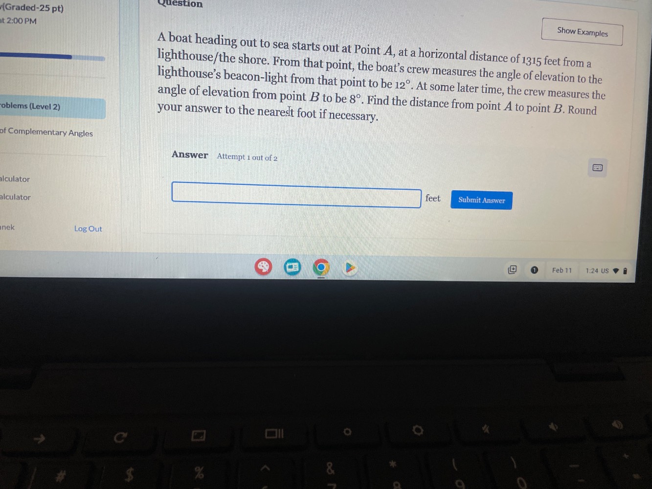 question a boat heading out to sea starts out at point $a$, at a horizo…