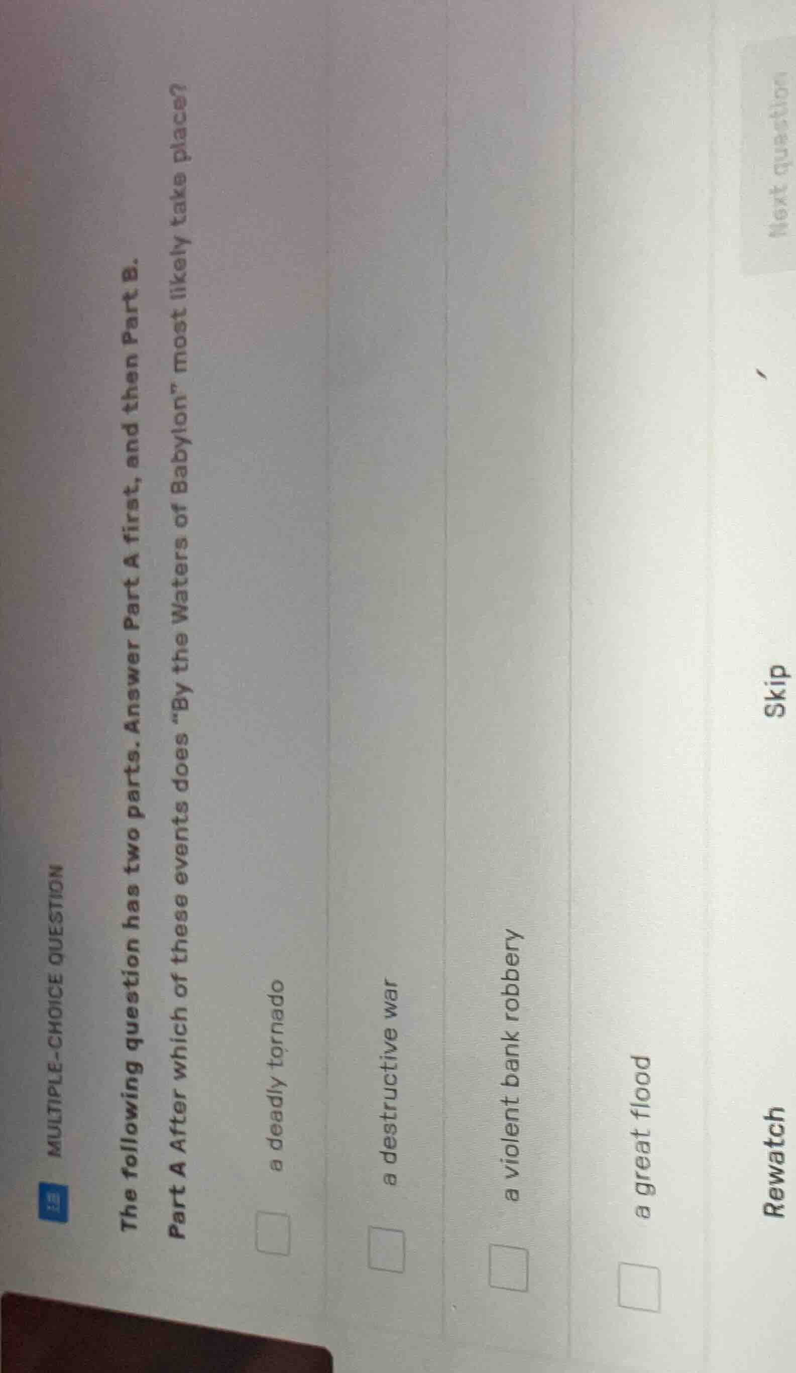 multiple-choice question the following question has two parts. answer p…