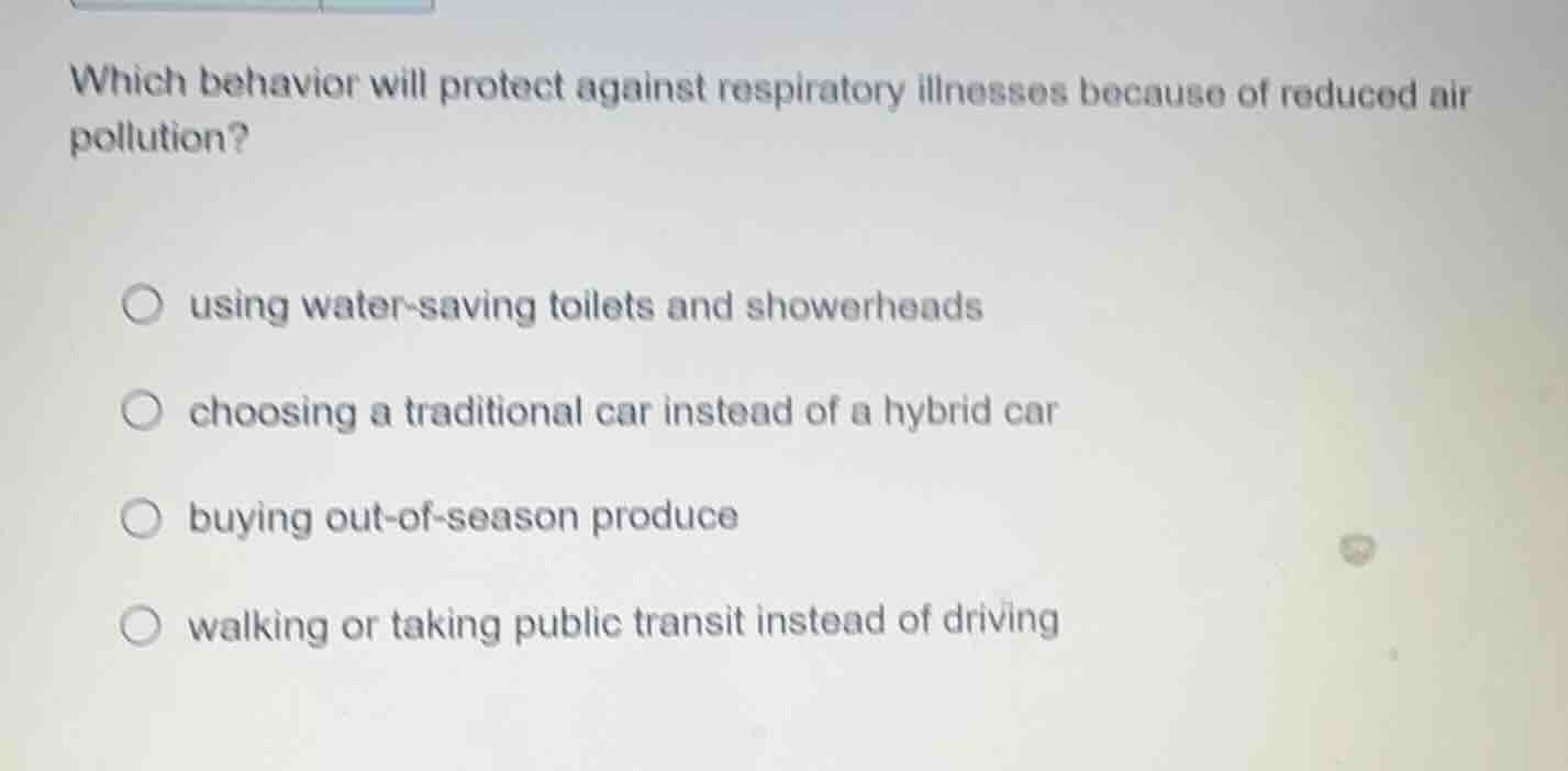 which behavior will protect against respiratory illnesses because of re…