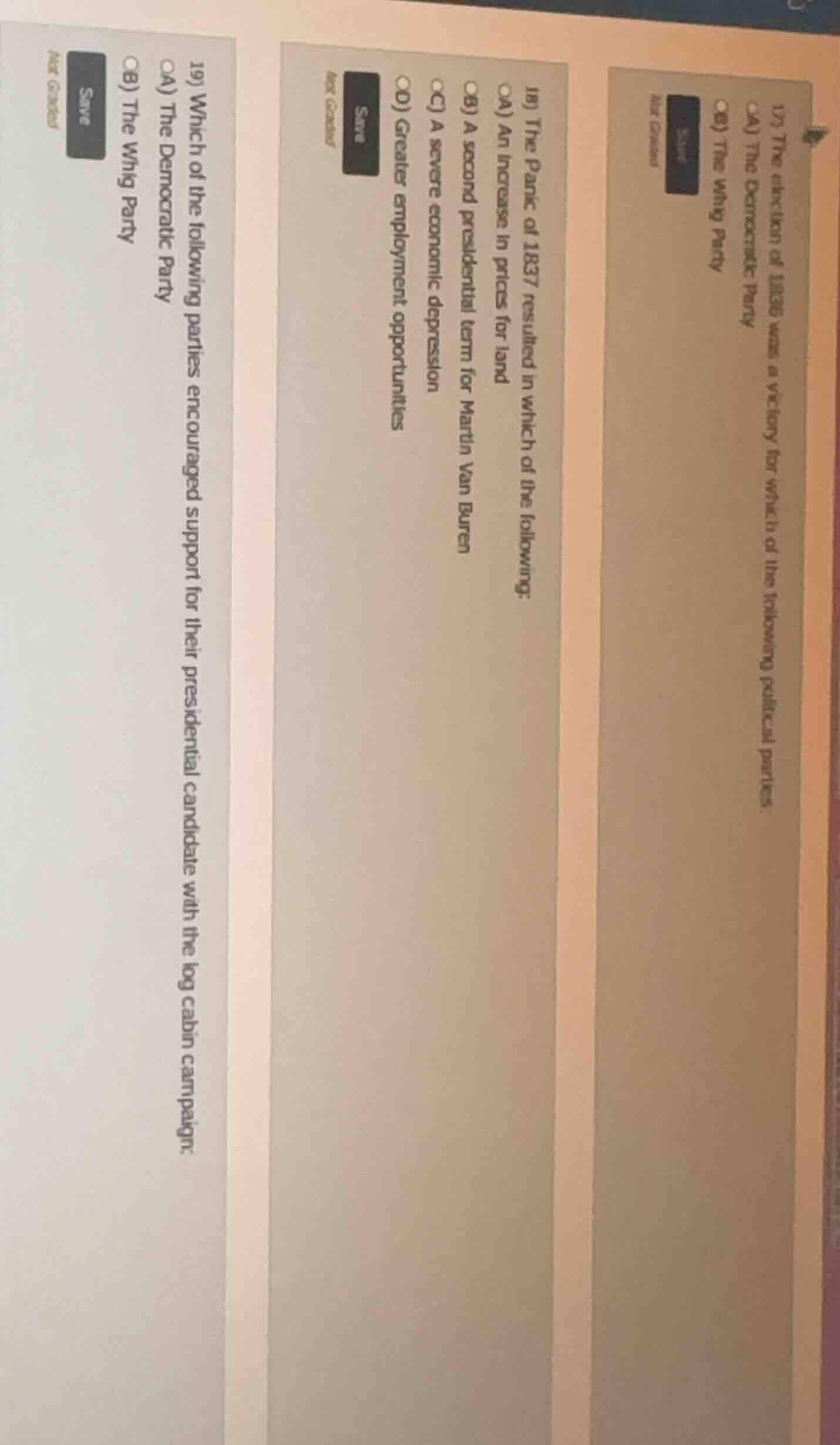 17) the election of 1836 was a victory for which of the following polit…