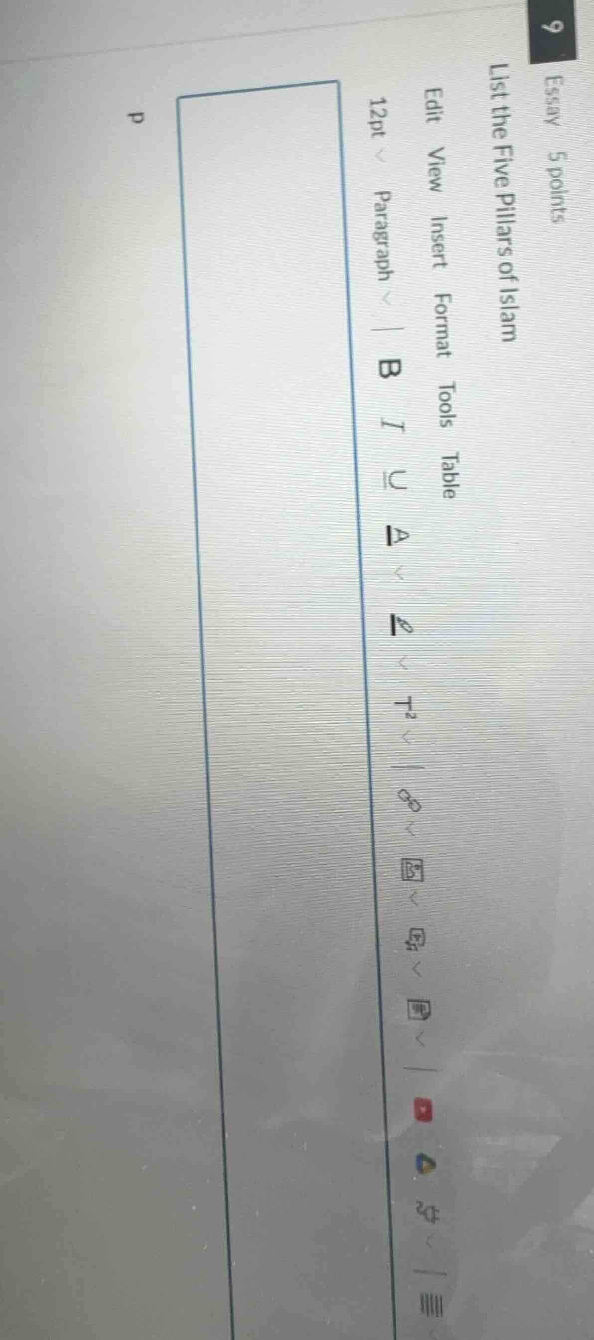 9 essay 5 points list the five pillars of islam