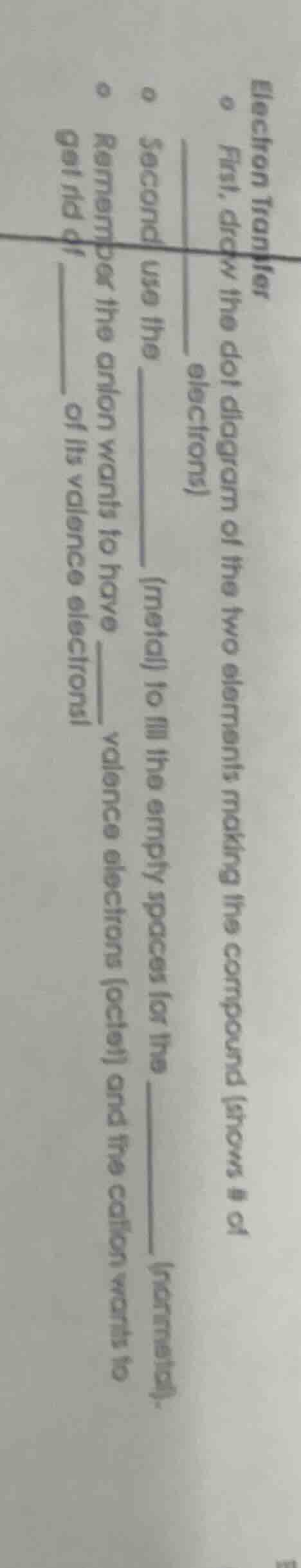 electron transfer first, draw the dot diagram of the two elements makin…