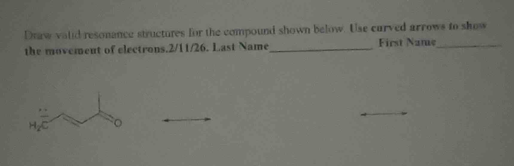 draw valid resonance structures for the compound shown below. use curve…