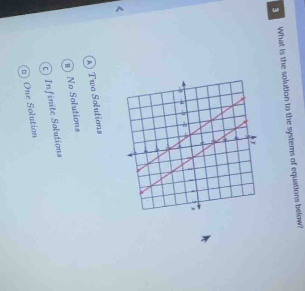 3 what is the solution to the systems of equations below? a two solutio…