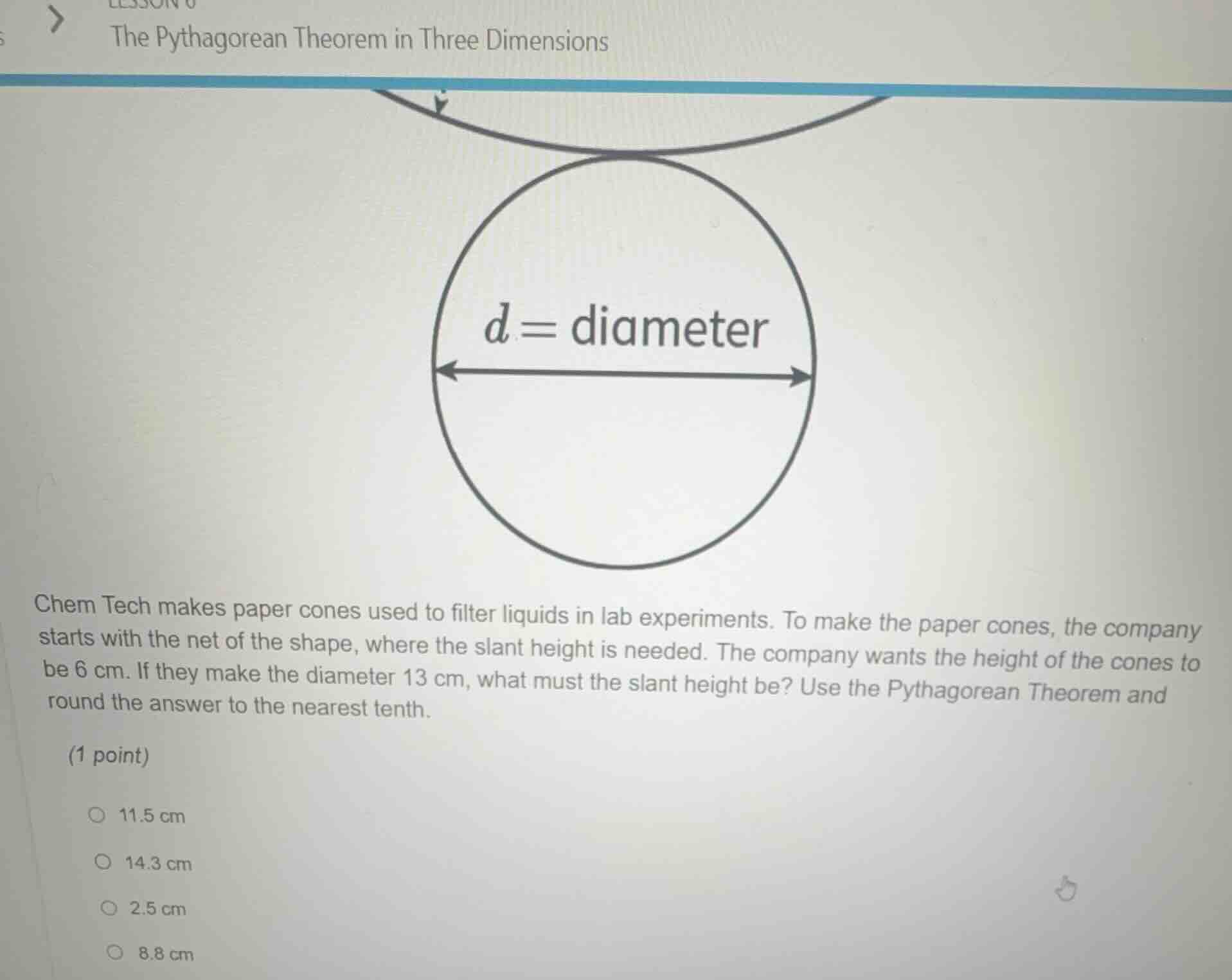 the pythagorean theorem in three dimensions chem tech makes paper cones…