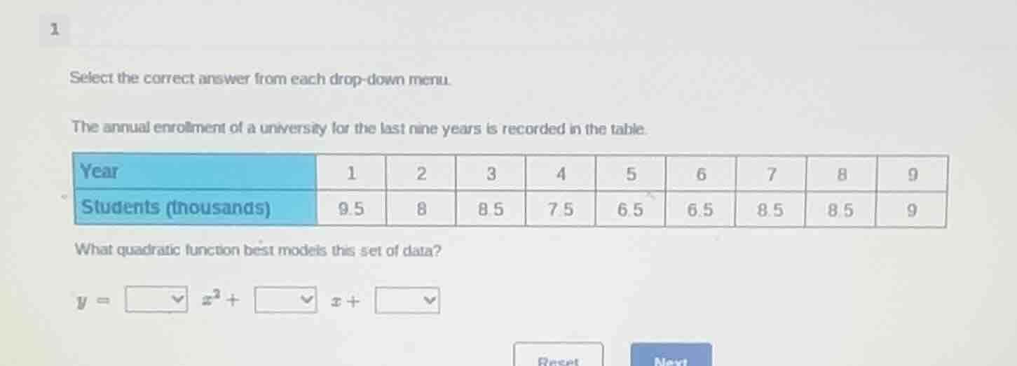 1 select the correct answer from each drop-down menu. the annual enroll…