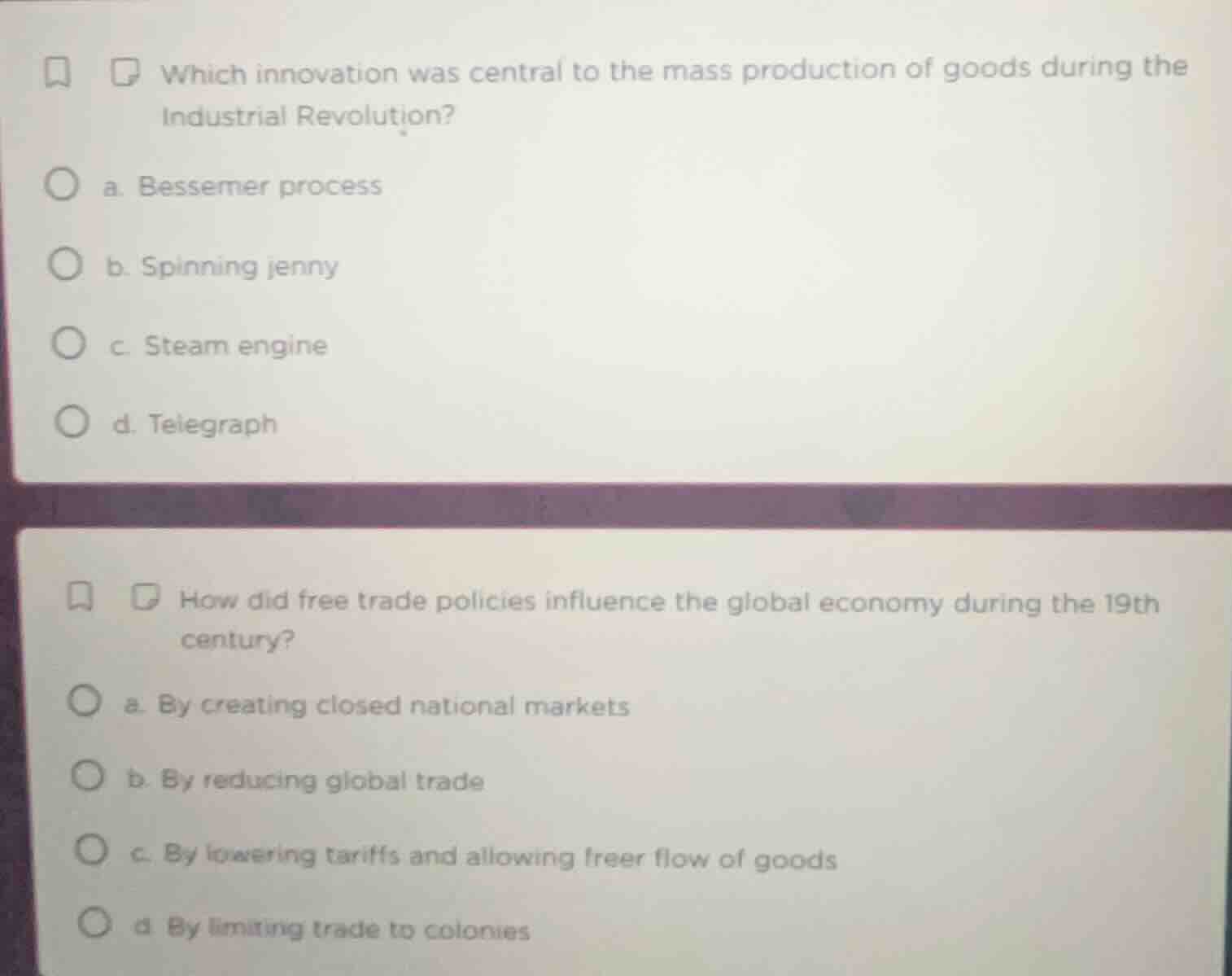 which innovation was central to the mass production of goods during the…