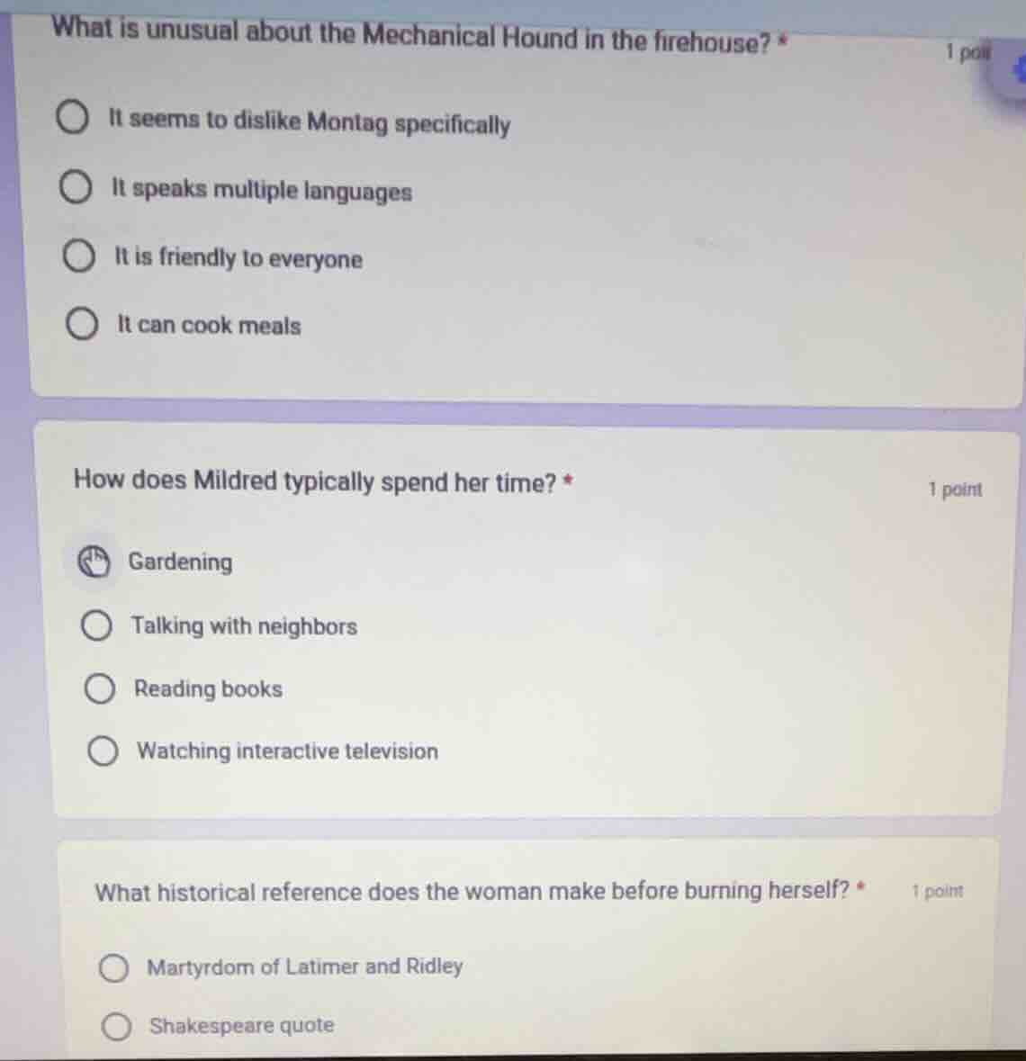 what is unusual about the mechanical hound in the firehouse? *1 pointit…