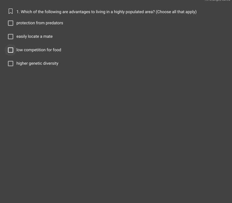 1. which of the following are advantages to living in a highly populate…