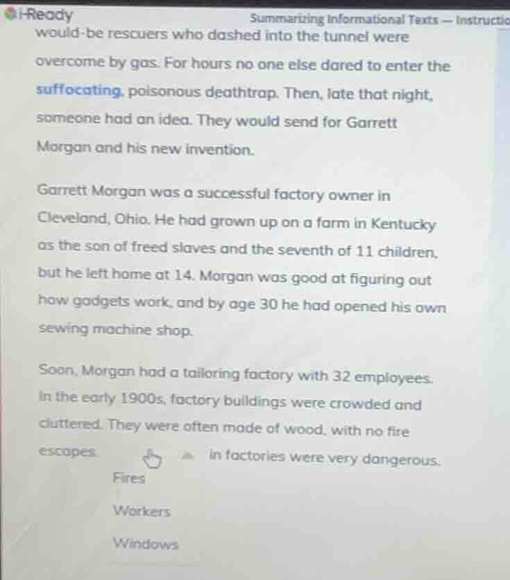 i-ready summarizing informational texts — instructio would-be rescuers …