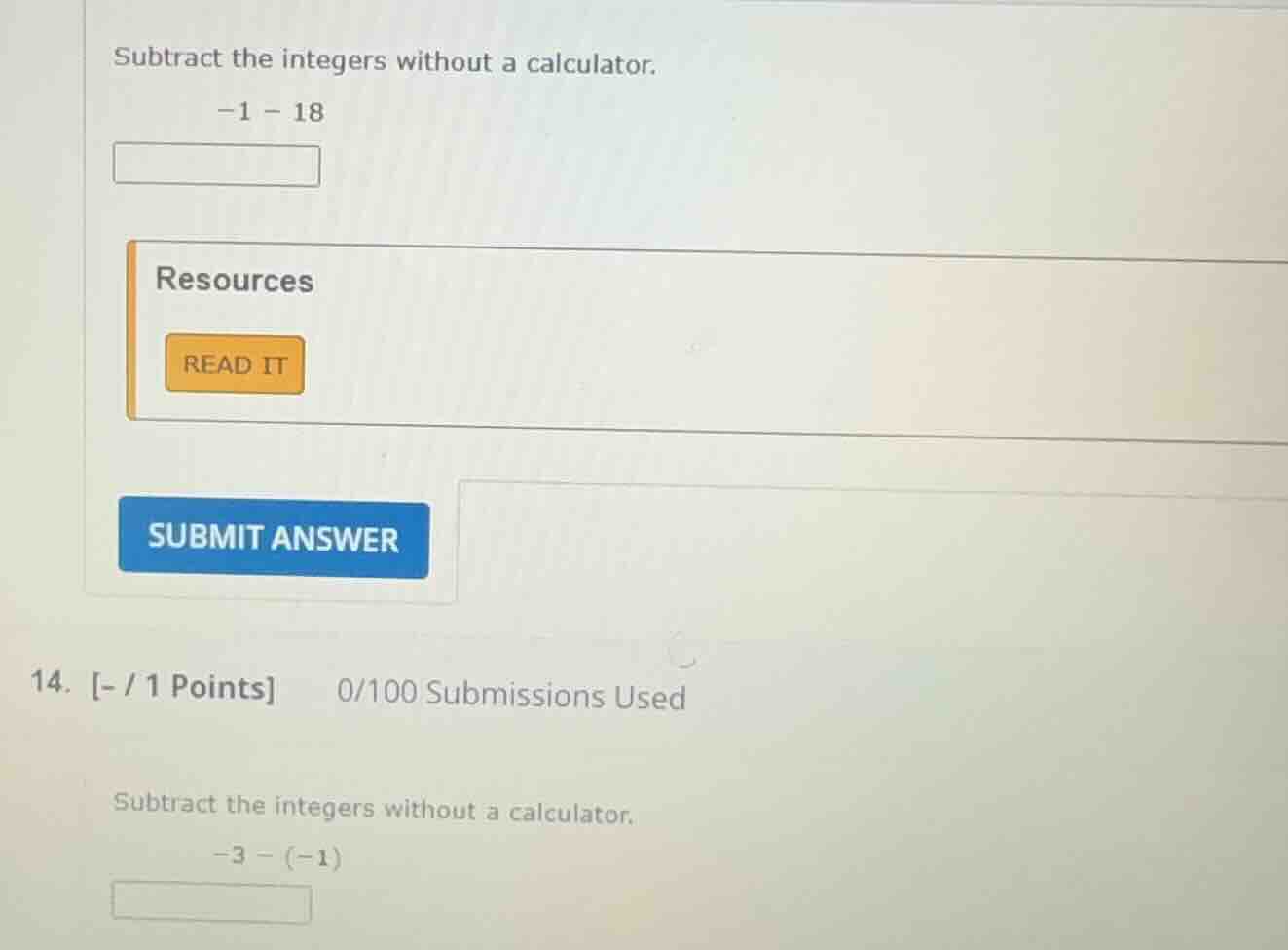 subtract the integers without a calculator. $-1 - 18$ resources read it…