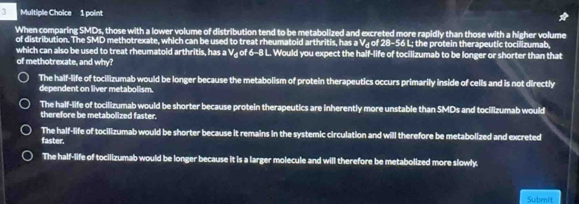 3 multiple choice 1 point when comparing smds, those with a lower volum…
