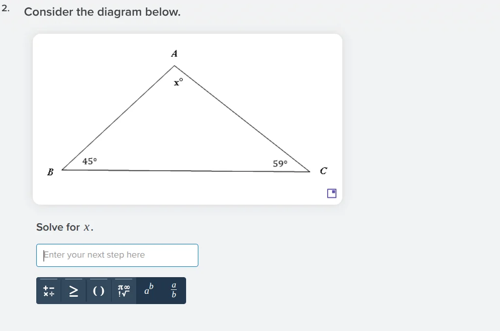 2. consider the diagram below. solve for x.