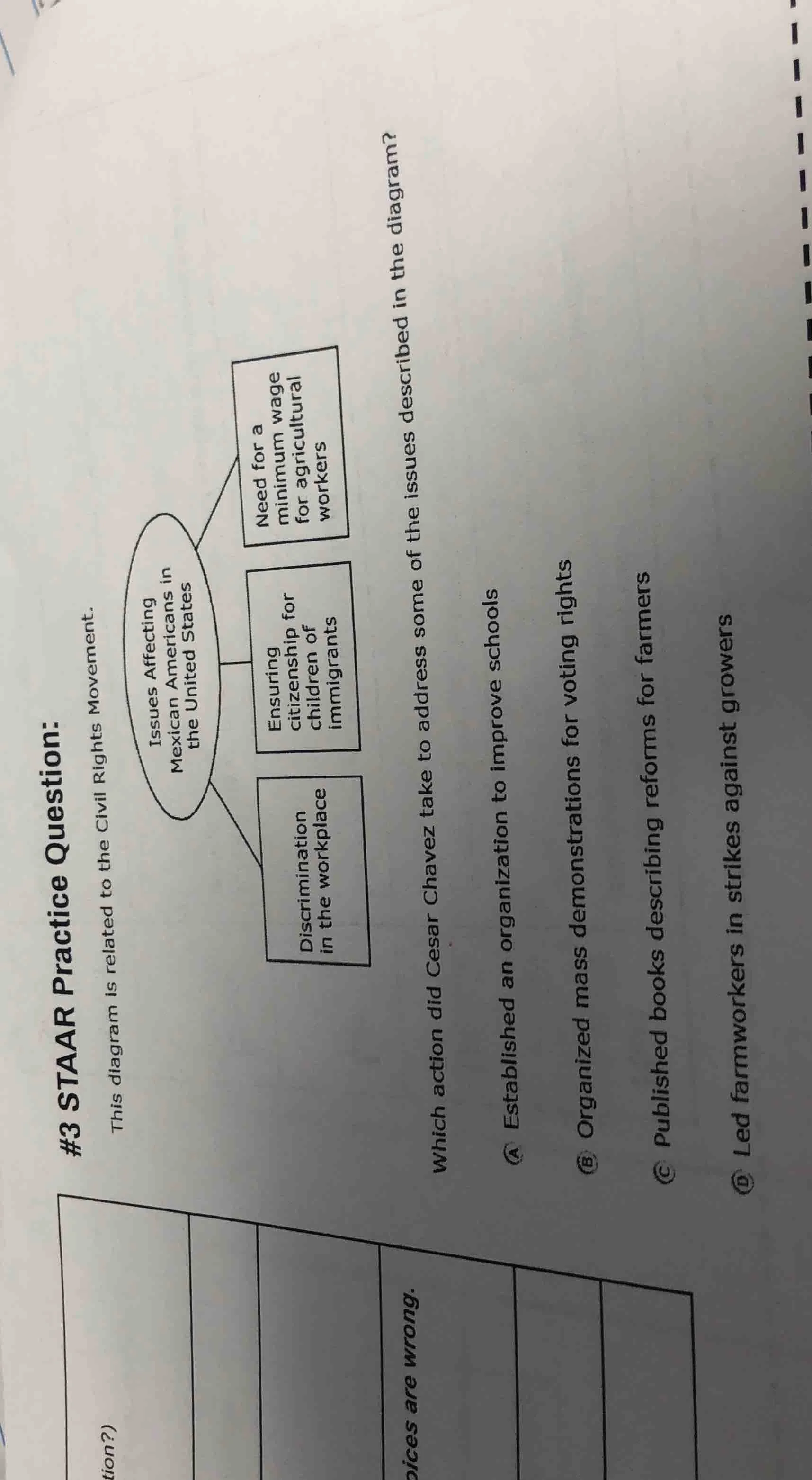 #3 staar practice question:this diagram is related to the civil rights …