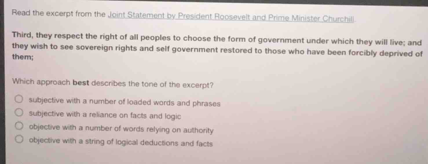read the excerpt from the joint statement by president roosevelt and pr…