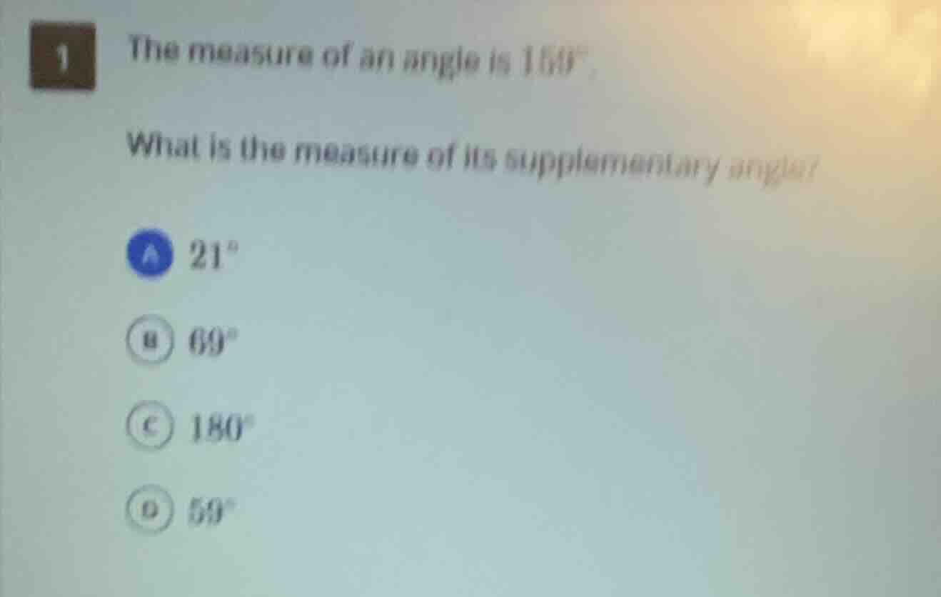 1 the measure of an angle is $159^\\circ$. what is the measure of its s…