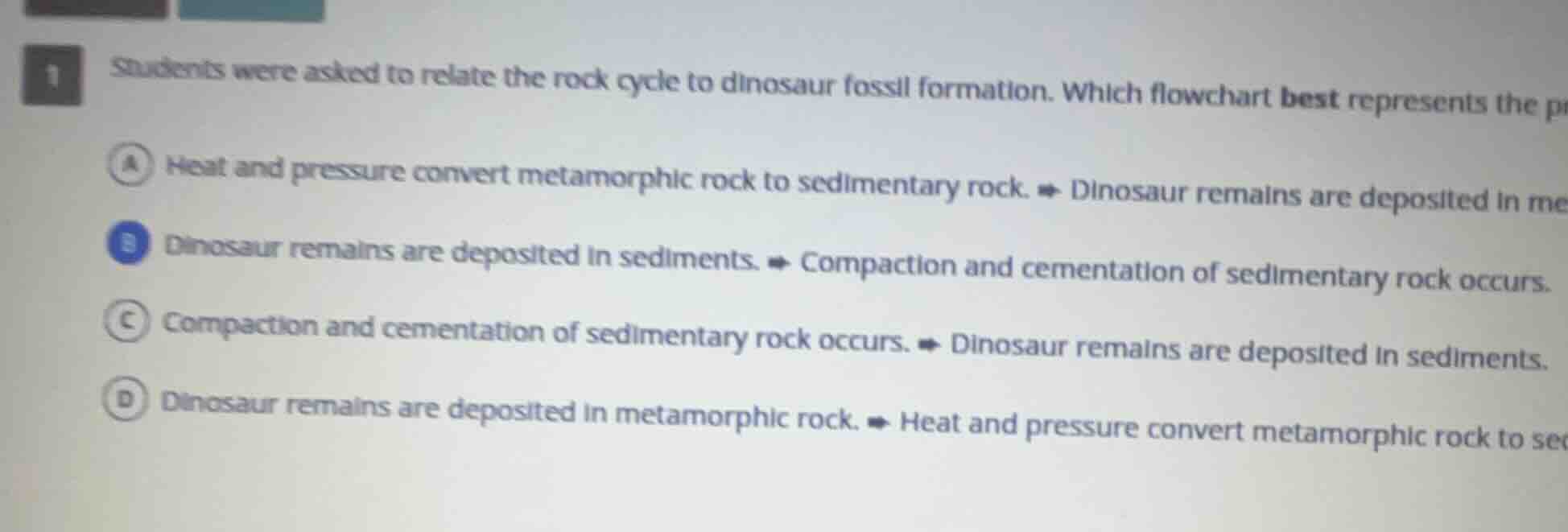 1 students were asked to relate the rock cycle to dinosaur fossil forma…