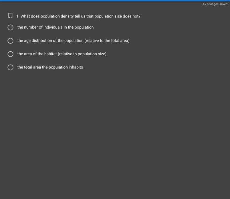 1. what does population density tell us that population size does not? …