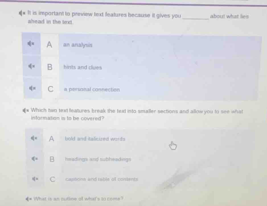 1. it is important to preview text features because it gives you ______…