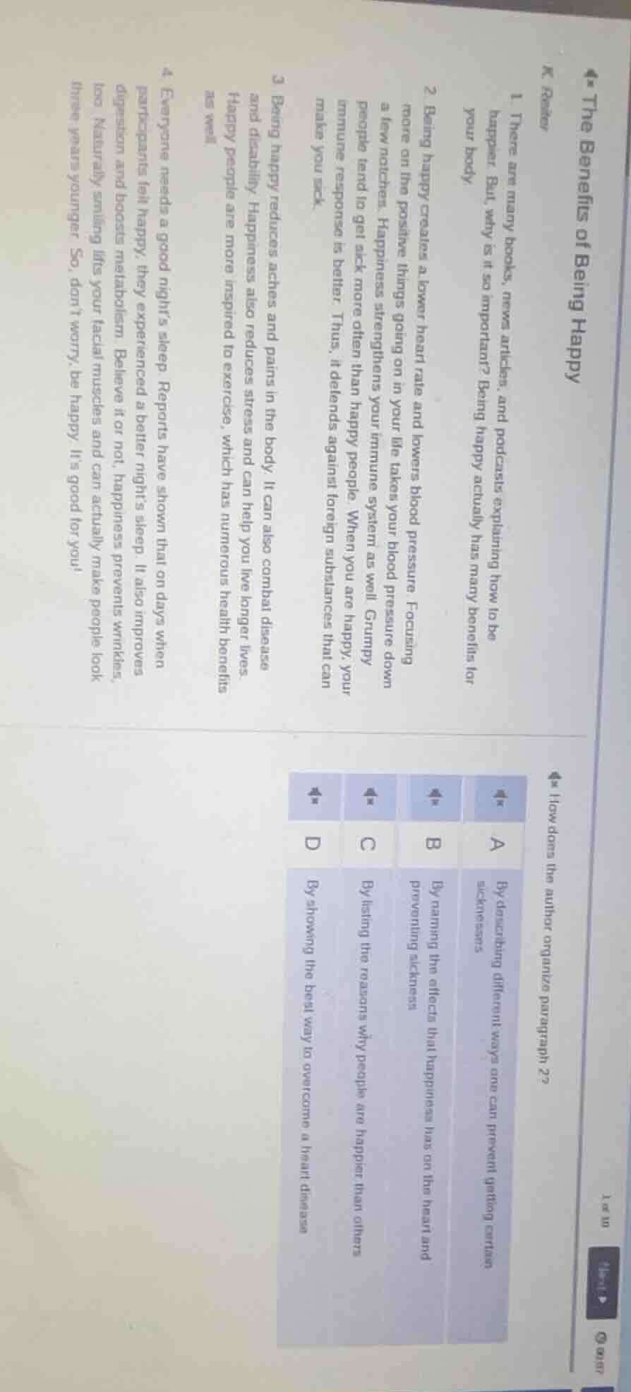 ★ the benefits of being happy k. reiter 1. there are many books, news a…