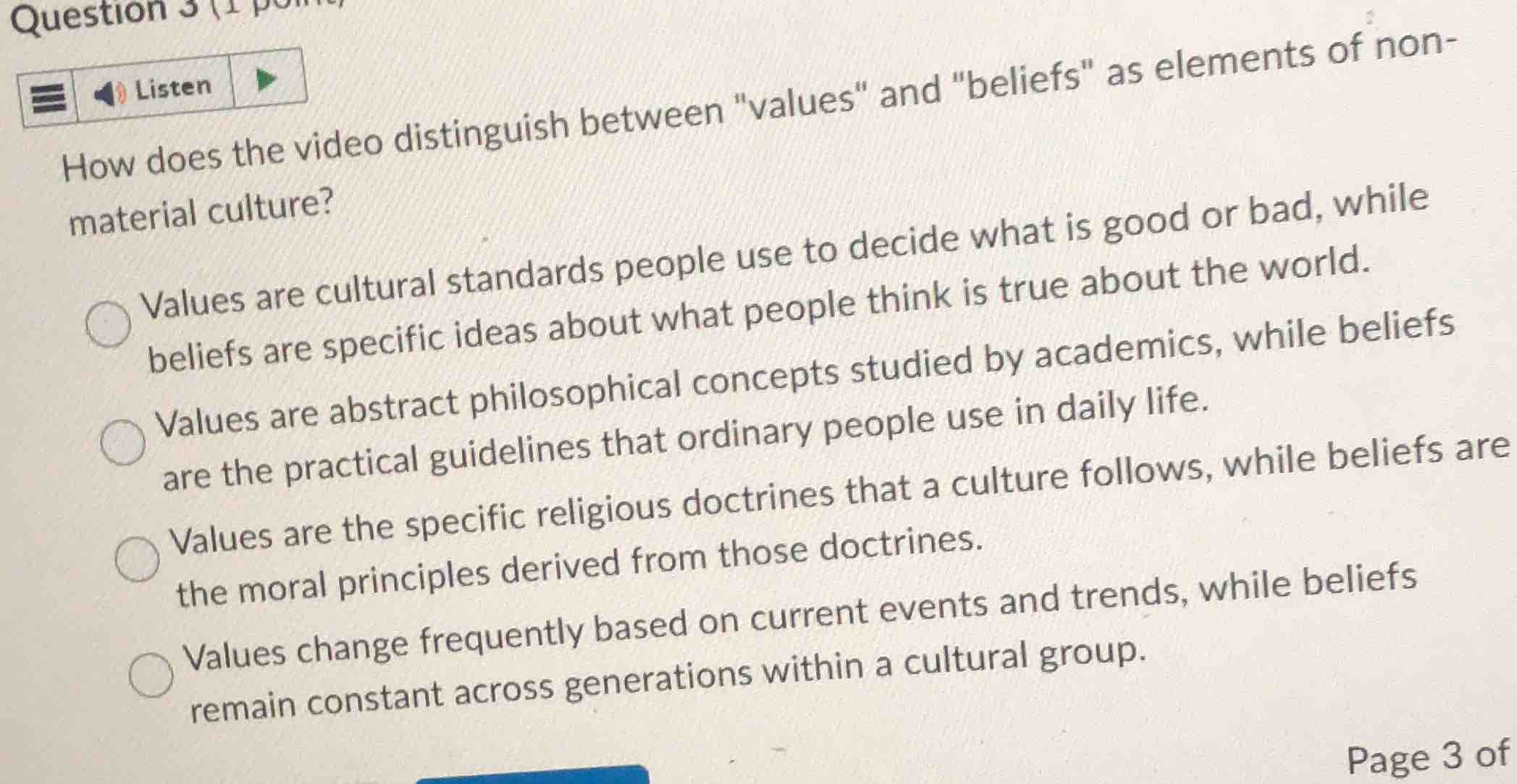 question 3 (1 point)listenhow does the video distinguish between \value…