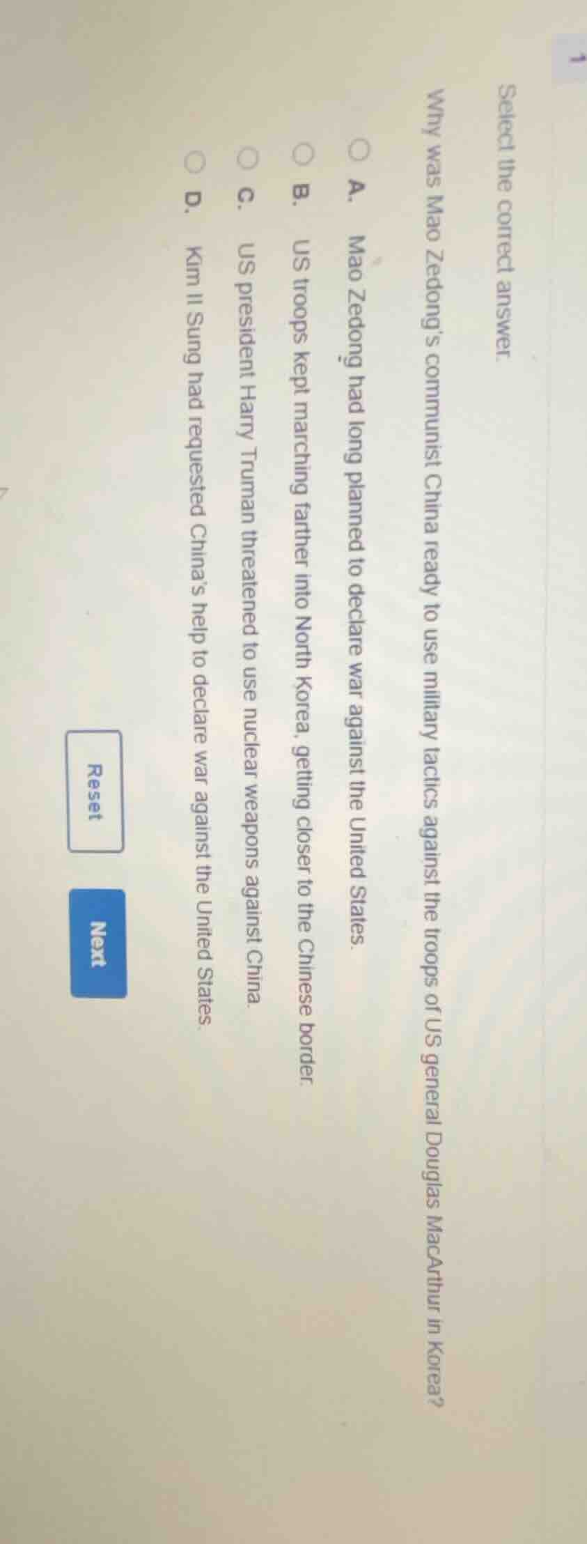 1 select the correct answer. why was mao zedongs communist china ready …