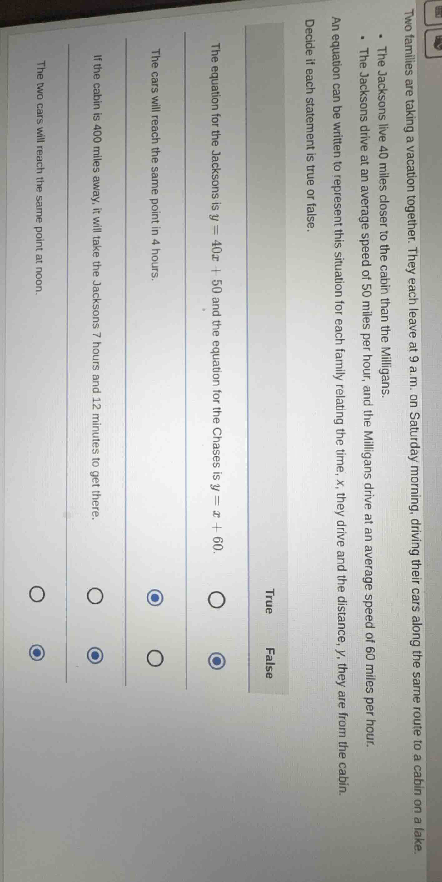 two families are taking a vacation together. they each leave at 9 a.m. …