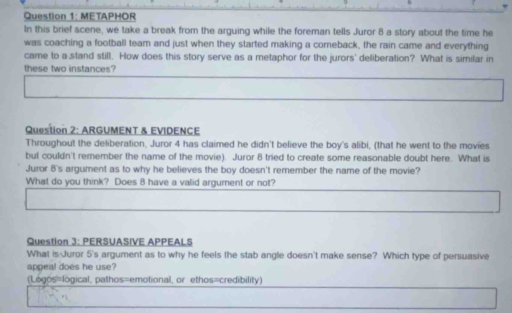 question 1: metaphor in this brief scene, we take a break from the argu…