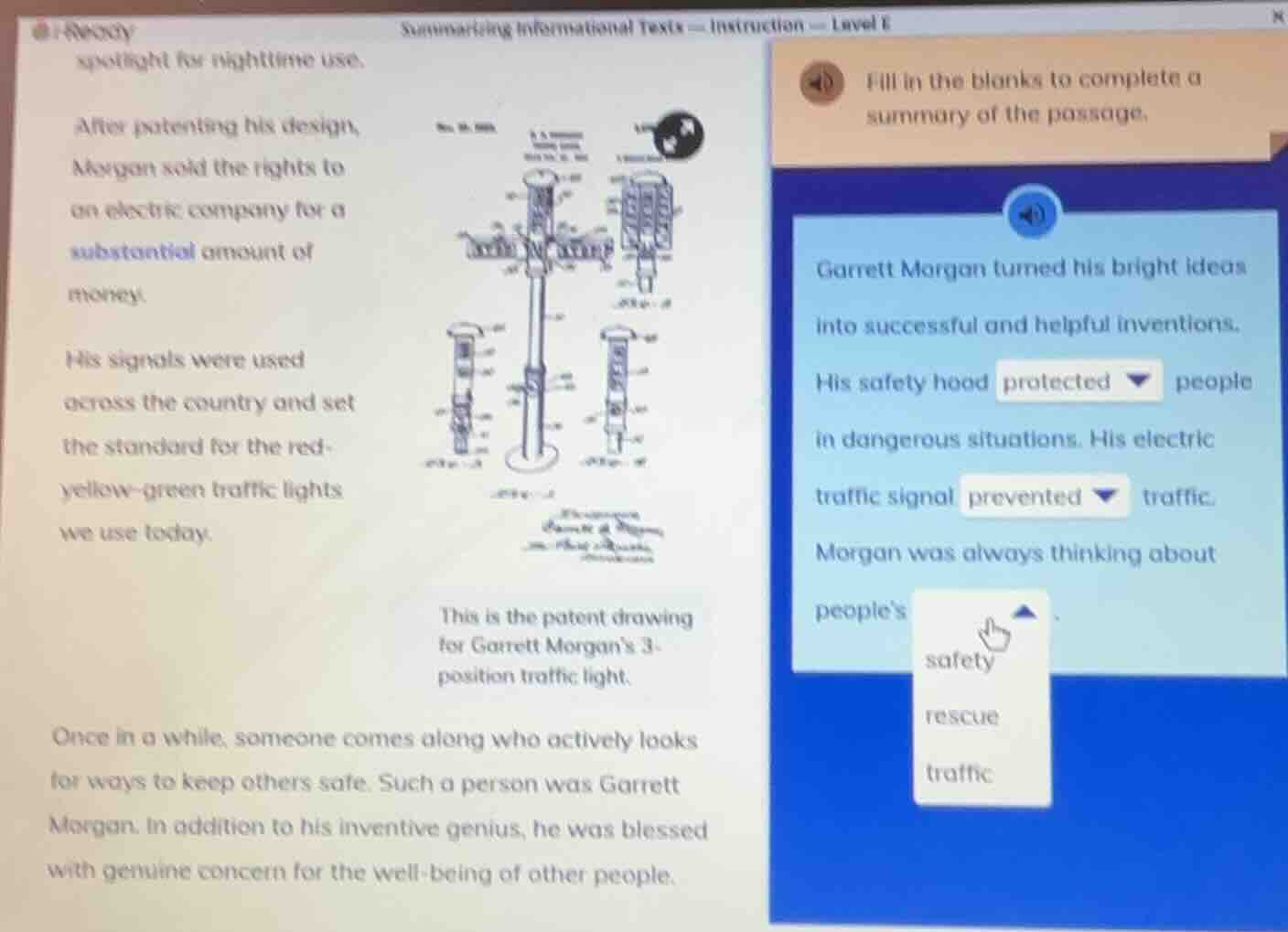 summarizing informational texts — instruction — level espotlight for ni…