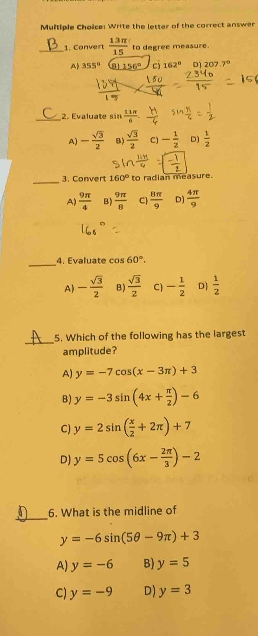 multiple choice: write the letter of the correct answer1. convert $\fra…